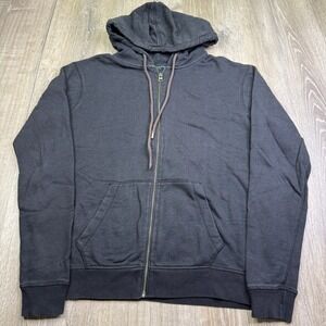 AllSaint Mens Black Long Sleeve Full Zip Kangaroo Pocket Fordala Hoodie Size M